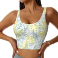 thumbnail image 1 of Sports Bras For Women Workout Tank Tops, Leaves Yellow Running Vest With Removable Cups, 1 of 2