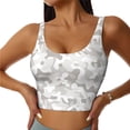 thumbnail image 1 of Sports Bras For Women Workout Tank Tops, Light Gray Camouflage Running Vest With Removable Cups, 1 of 2