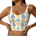 thumbnail image 1 of Sports Bras For Women Workout Tank Tops, Math Book Globe Running Vest With Removable Cups, 1 of 2