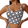 thumbnail image 1 of Sports Bras For Women Workout Tank Tops, Navy Abstract Geometric Running Vest With Removable Cups, 1 of 2