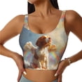 thumbnail image 1 of Sports Bras For Women Workout Tank Tops, Rainbow English Cocker Spaniel Running Vest With Removable Cups, 1 of 2