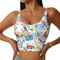 thumbnail image 1 of Sports Bras For Women Workout Tank Tops, Summer Stamp Running Vest With Removable Cups, 1 of 2