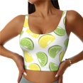 thumbnail image 1 of Sports Bras For Women Workout Tank Tops, Yellow Green Lemon Print Running Vest With Removable Cups, 1 of 2