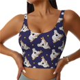 thumbnail image 1 of Sports Bras For Women Workout Tank Tops, Yellow Stars Gray Koala Running Vest With Removable Cups, 1 of 2