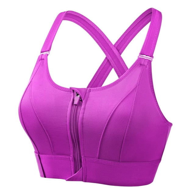 Sports Bras Front Zip Sports Bras Medium Impact High Support Zip Running Bras Yoga Workout Tops