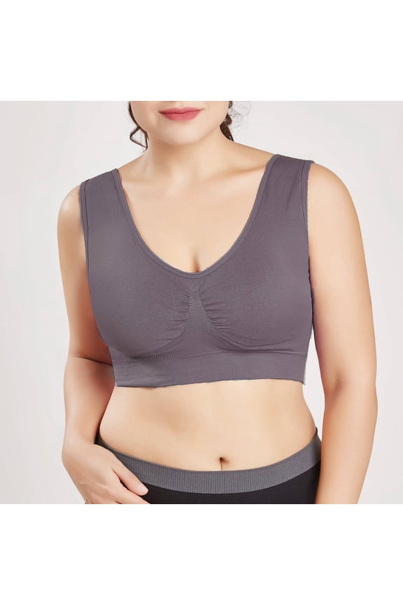 Sports Bras for Women High-Impact Pullover No Underwire Push-Up Nylon Underwear Ladies Casual Stretchy Solid Full-Coverage Workout Bralettes