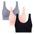 thumbnail image 1 of Sports Bras for Women Large Bust 3Pc Hot Drill Comfortable Non - Underwire Comfortable One - Piece Gathering Non - Trace Vest Type Breathable Bra Underwear Gray Up to 65% Off!, 1 of 6