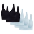 thumbnail image 1 of Sports Bras for Women Large Bust Comfortable Wire-Free Seamless Bra - Breathable Racerback With Light Lift, 5-Piece Pack Light Blue S-4XL Up To 65% Off!, 1 of 5