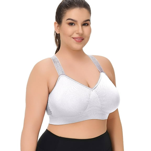 Sports Bras For Women Large Bust High Support Women's Beauty Back Smoothing Wireless Brafull Coverage Bras Breathable Comfort Wireless Bra White,XXXXL
