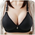thumbnail image 1 of Sports Bras Women Large Bust No Steel Ring French Big Open Back Back U Shaped Bra Summer Bud Underwear Bra Black 44, 1 of 5