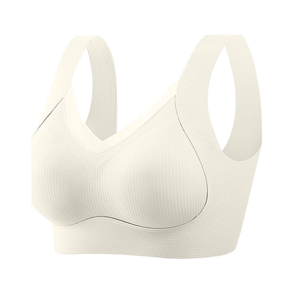 Sports Bras Women Padded Bra Feature V-Neck Bralette Bra Style W-937 White L