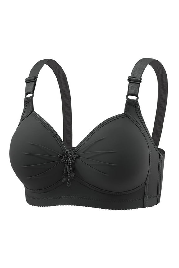 Sports Bras for Women Padded Padded Push up Lace Bras for Women Underwire High Support Bra Soft Underwire Everyday Bra Wireless Full-Cover Bra Bralettes Black XL