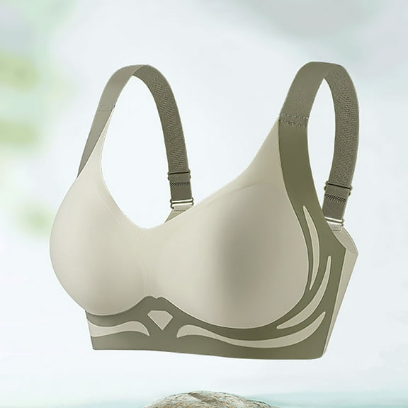 Sports Bras For Women Padded Support Seamless Bras For Older Women Wireless Bras No Underwire Full Coverage Push Up Bras - Back Fat Smoothing Bralettes For Workout Gym Yoga Large Bust Mint Green,M