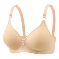 thumbnail image 1 of Sports Bras for Women Plus Size New Women's Non Underwire Style Printed Gathered Back Buckle Breathable Underwear Daily Bra New Everyday Bras for Women Style B-21 Beige, 1 of 7