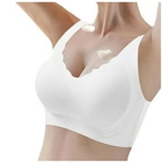 GENERIC Wireless Bras For Women Push Up Sports Bras Anti_Sagging Adjustable Strap Smoothing Bra Lingerie Underwear Bras Full Coverage No Underwire Everyday Bras With Lift Support For Older Women #01 Black,L