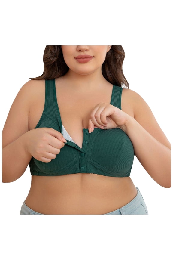 Sports Bras for Women - Women's Comfortable and Transparent Shoulder Strap Cordless Backless Spongeless with Convertible Shoulder Straps - Bras for Women,Color:Green,Size:58
