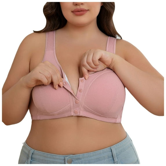 Sports Bras for Women - Women's Comfortable and Transparent Shoulder Strap Cordless Backless Spongeless with Convertible Shoulder Straps - Bras for Women,Color:Rose Gold,Size:58