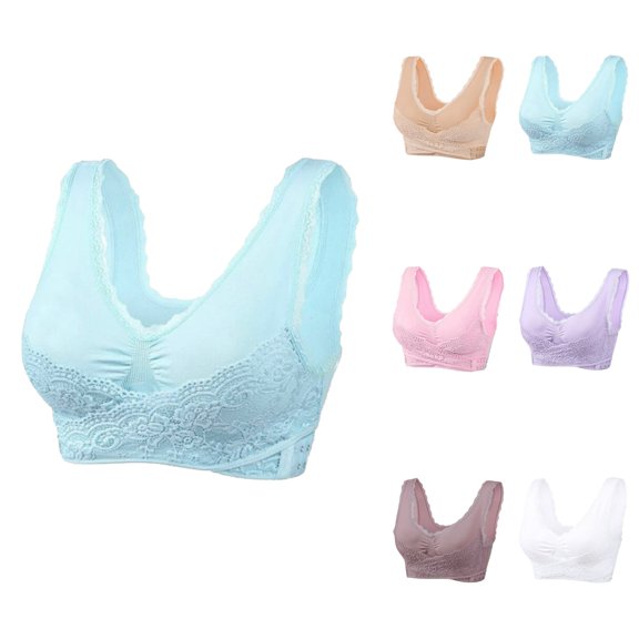 Sports Bras for Women Yoga Bra Front & Side Buckle Lace-Edge Seamless Lift Bra for Women Criss-Cross Adjustable Comfort Sports Bra Without Steel Ring Ideal for Yoga Sleep & Everyday Wear