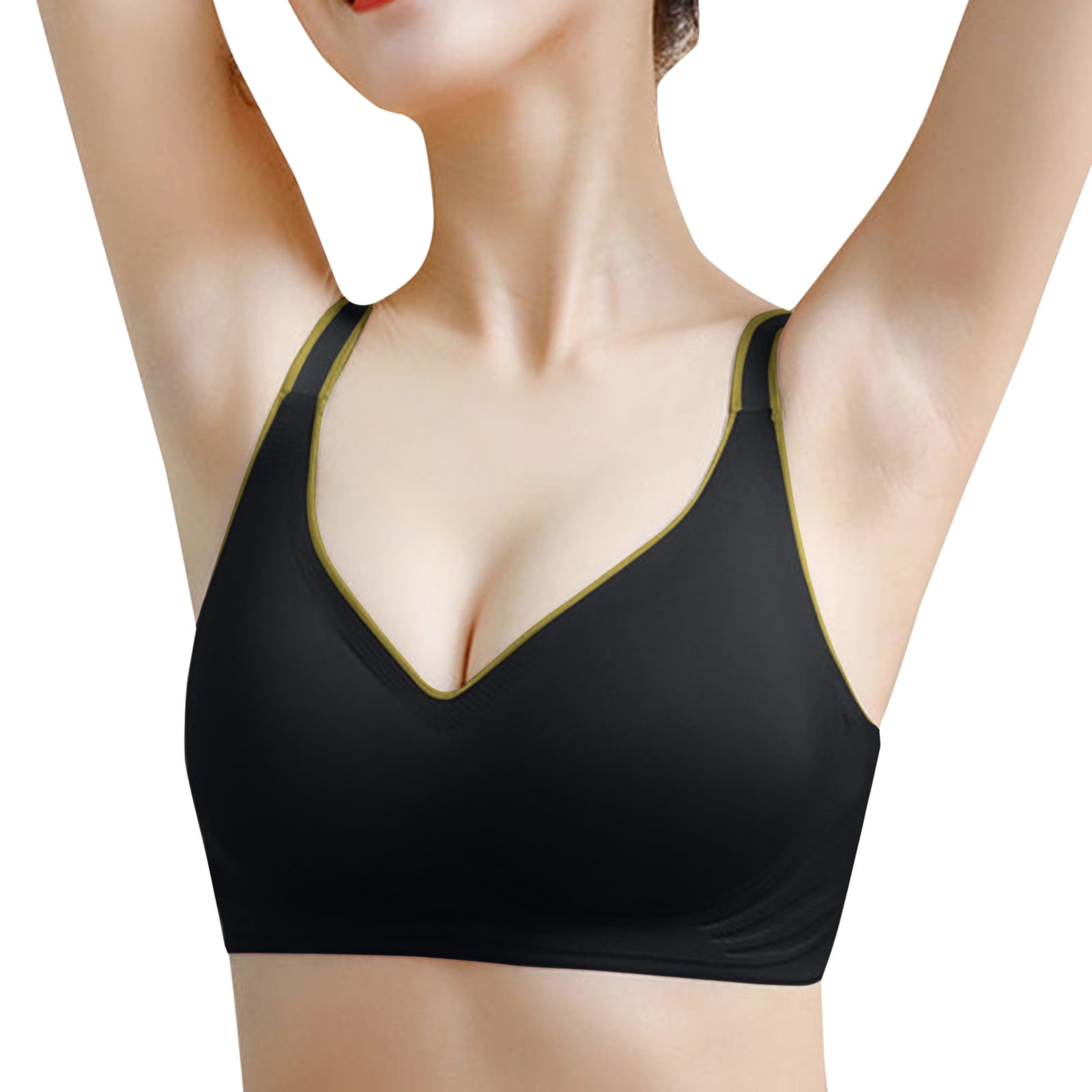 Sports Bras,Women's Push Up Everyday Basic Comfort Lightly Padded Underwire  Plunge T-Shirt Bra Lift Up(M,Black)