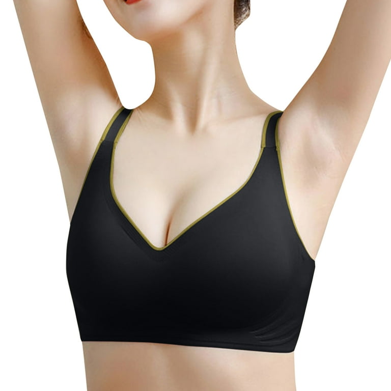 Wireless Bra for Women - Seamless Push up Padded Bras  No Bulge Full  Coverage Bralette Comfortable Underarm Smoothing (Black, Small) at   Women's Clothing store
