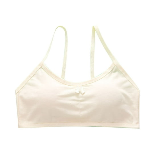 Sports Bras for Kids Training Bras for Girls Seamless Sports Comfy Soft Tween Bras Padding Training Bra for Girls Seamless Khaki One Size