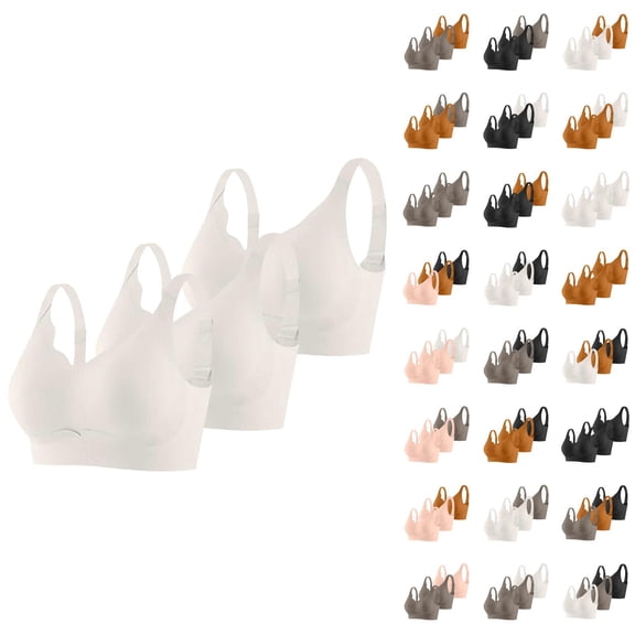 Sports Bras for Women 3 Pack Comfortable Seamless Adjustable Support Fitness Athletic Bralettes Workout Bra