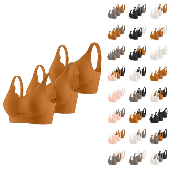 Sports Bras for Women 3 Pack Comfortable Seamless Adjustable Support Fitness Athletic Bralettes Workout Bra