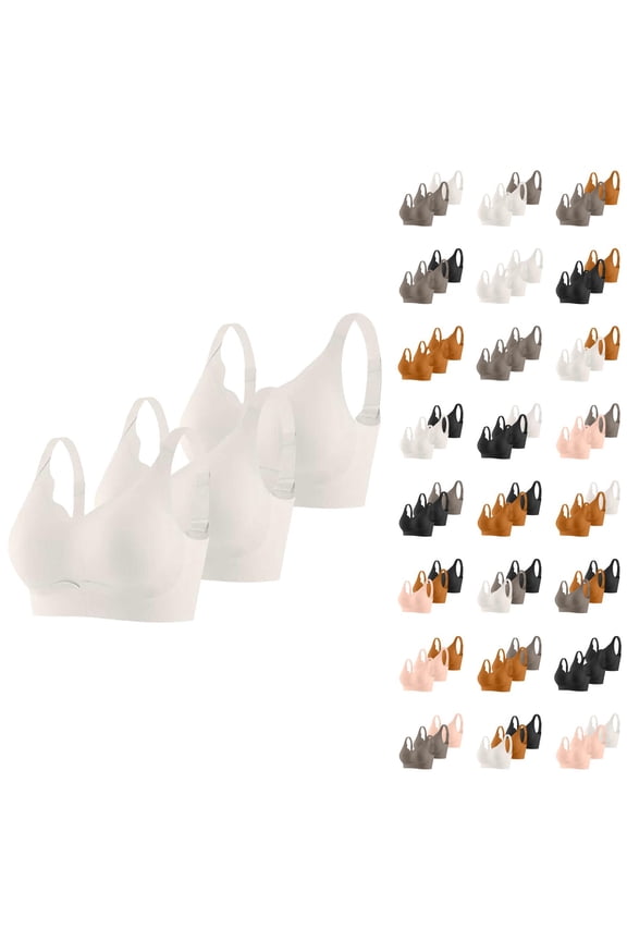 Sports Bras for Women 3 Pack Comfortable Seamless High Support Bralettes Workout Exercise Gym Bra