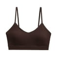 thumbnail image 1 of Sports Bras for Women Athletic Breathable Workout Gym Yoga Activewear Seamless High Impact Gather Bra M 03-Brown, 1 of 4