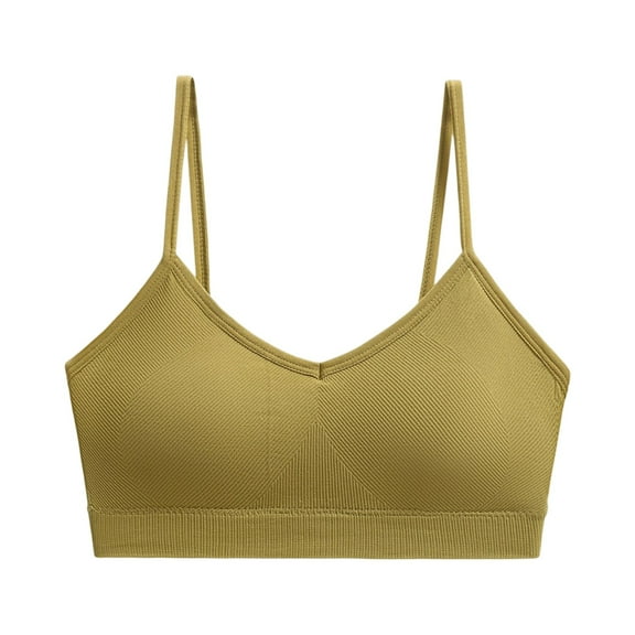 Sports Bras for Women Athletic Breathable Workout Gym Yoga Activewear Seamless High Impact Gather Bra M 12-Yellow
