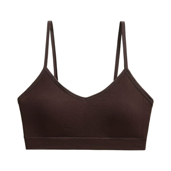 Sports Bras for Women Athletic Breathable Workout Gym Yoga Activewear Seamless High Impact Gather Bra S 03-Brown