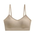 thumbnail image 1 of Sports Bras for Women Athletic Breathable Workout Gym Yoga Activewear Seamless High Impact Gather Bra S 08-Khaki, 1 of 4