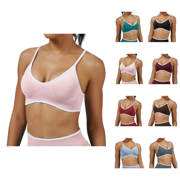 Sports Bras for Women Color Block High Support Seamless Running Exercise Yoga Gym Athletic Bralettes Workout Bra