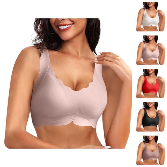 Sports Bras for Women Comfortable Lightweight Full Coverage Seamless Push Up Bralettes Everyday Bra