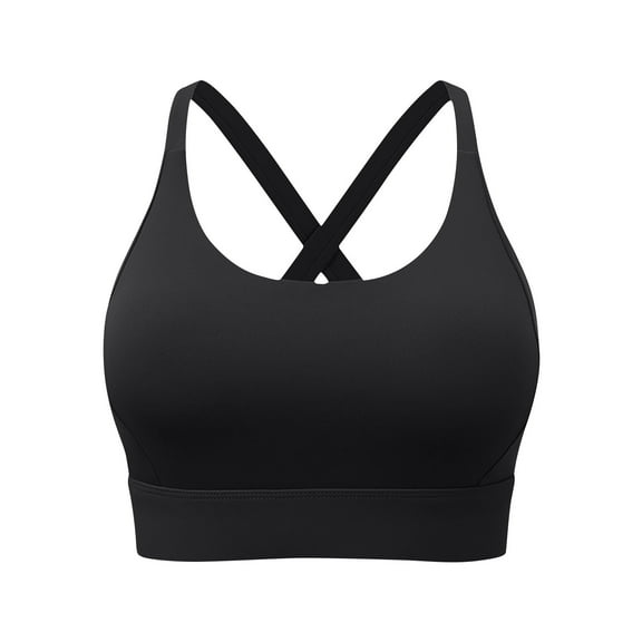 Sports Bras for Women Criss Cross Back Padded Strappy Breathable Bralettes Push up Support Yoga Fitness Underwear (M, Black-C)