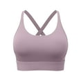 thumbnail image 1 of Sports Bras for Women Criss Cross Back Padded Strappy Breathable Bralettes Push up Support Yoga Fitness Underwear (XXL, Pink-A), 1 of 5