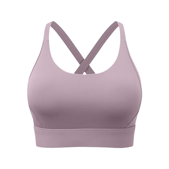 Sports Bras for Women Criss Cross Back Padded Strappy Breathable Bralettes Push up Support Yoga Fitness Underwear (XXL, Pink-A)