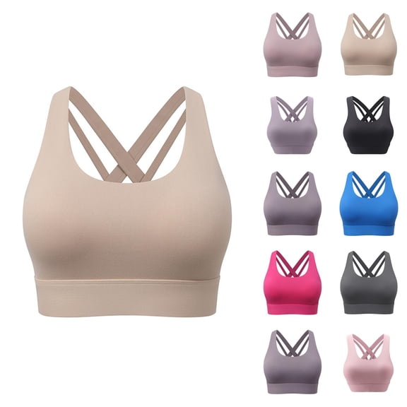 Sports Bras for Women Criss Cross Strappy Bra Racerback Exercise Running Yoga Gym Athletic Bralettes Workout Bra