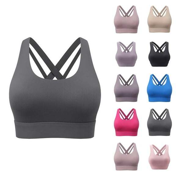 Sports Bras for Women Criss Cross Strappy Bra Racerback Exercise Running Yoga Gym Athletic Bralettes Workout Bra