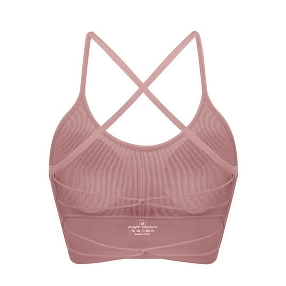 Sports Bras for Women Crisscross Back Wireless Bras Comfortable Athletic Seamless Bralette for Workout Gym Yoga Bra Everyday Spaghetti Strap