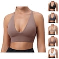 thumbnail image 1 of Sports Bras for Women Deep V Neck Racerback Padded Triangle Bralettes Workout Gym Yoga Bra, 1 of 9