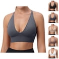 thumbnail image 1 of Sports Bras for Women Deep V Neck Racerback Padded Triangle Bralettes Workout Gym Yoga Bra, 1 of 8