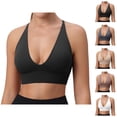 thumbnail image 1 of Sports Bras for Women Deep V Neck Racerback Padded Triangle Bralettes Workout Gym Yoga Bra, 1 of 9