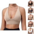 thumbnail image 1 of Sports Bras for Women Deep V Neck Racerback Padded Triangle Bralettes Workout Gym Yoga Bra, 1 of 8