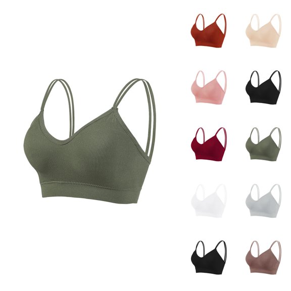 Sports Bras for Women Double Shoulder Straps Padded Bra Exercise Running Yoga Gym Athletic Bralettes Workout Bra