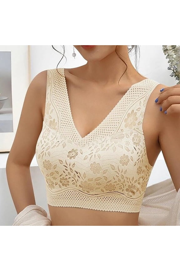 Sports Bras for Women Fashion Solid Turban Head Wrap Push Up Bra Push Up Bra Beige L