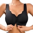 thumbnail image 1 of Sports Bras for Women Front Button Comfort Back Smoothing Push Up Bra Push Up Bra Black L, 1 of 7