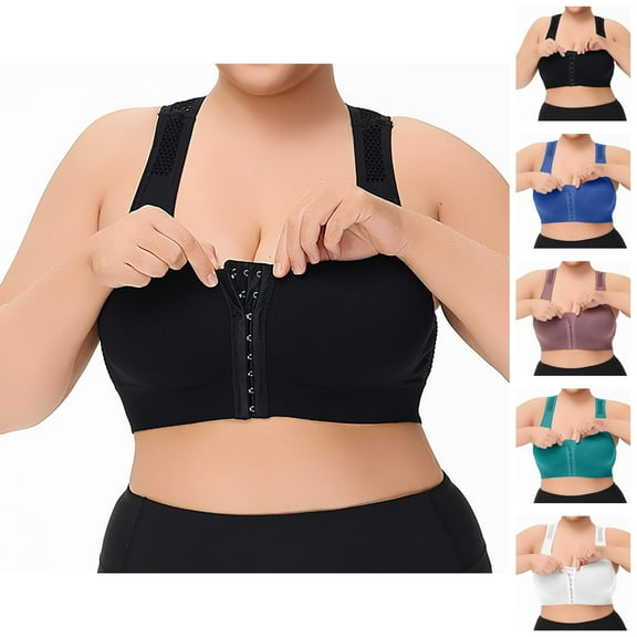 Sports Bras for Women Front Closure Plus Size No Underwire Racerback Lightweight Breathable Yoga Bralettes Workout Bra