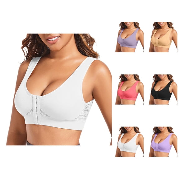 Sports Bras for Women Front Closure Push Up Racerback Exercise Running Yoga Gym Athletic Bralettes Workout Bra