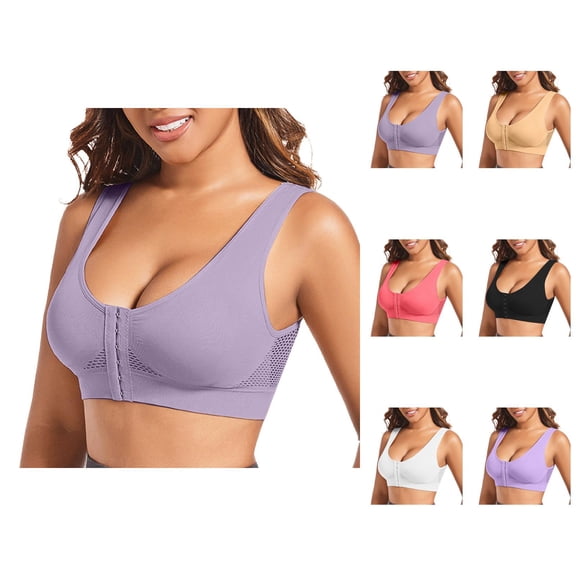 Sports Bras for Women Front Closure Push Up Racerback Exercise Running Yoga Gym Athletic Bralettes Workout Bra